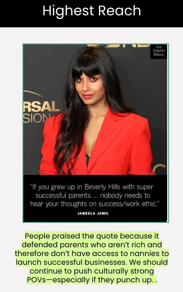 LA Times Instagram content performance grid showing top-performing posts